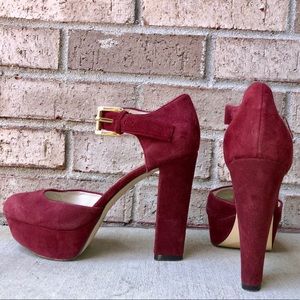 Michael Kors wedge closed to suede heels